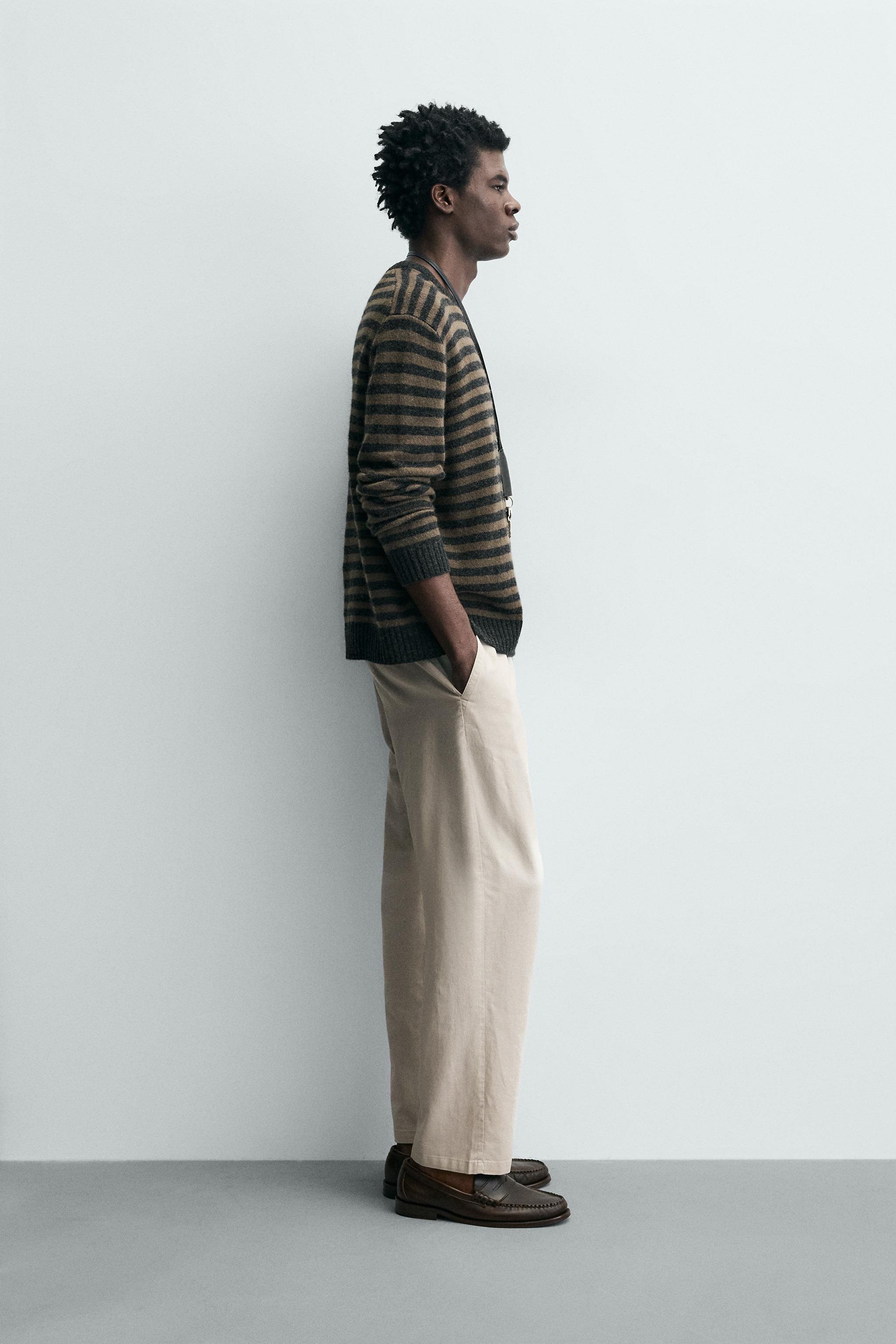 Linen Blend Relaxed Fit Trousers (Pearl Grey)