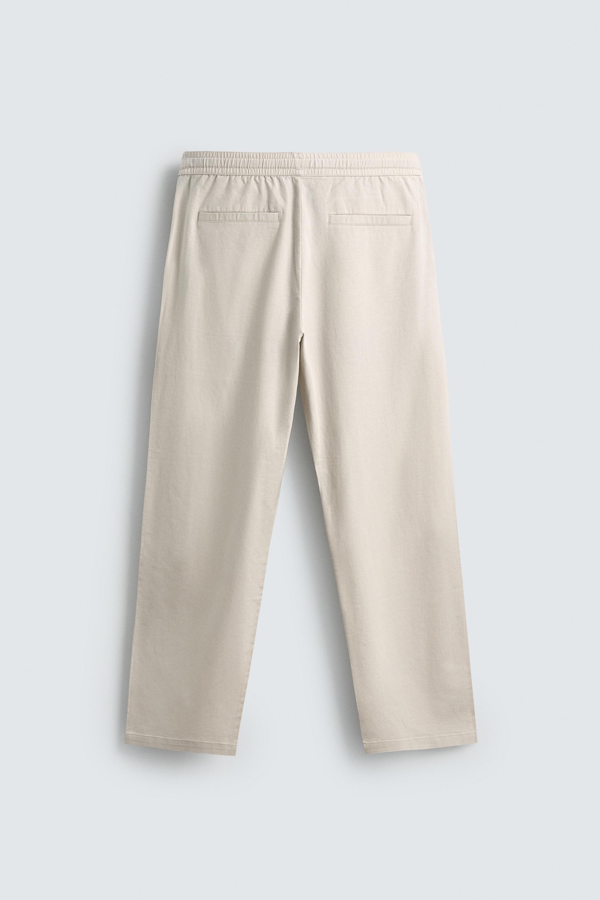 Linen Blend Relaxed Fit Trousers (Pearl Grey)