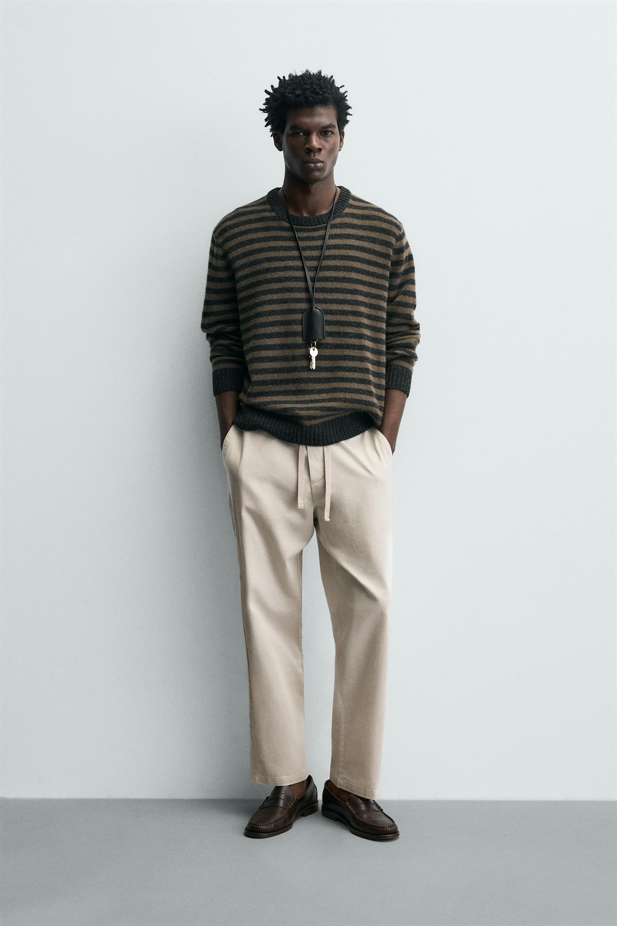 Linen Blend Relaxed Fit Trousers (Pearl Grey)