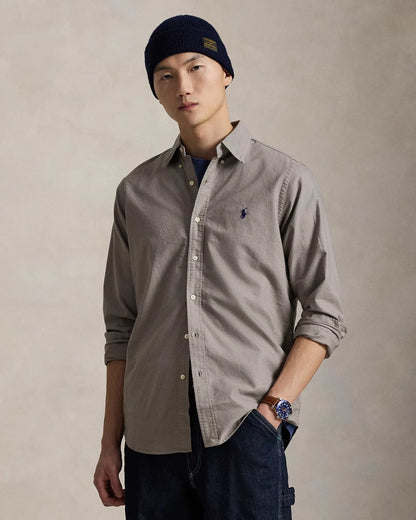 Classic Fit Garment-Dyed Oxford Shirt (Perfect Grey)