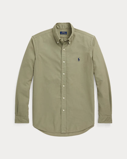 Classic Fit Garment-Dyed Oxford Shirt (Sage Green)