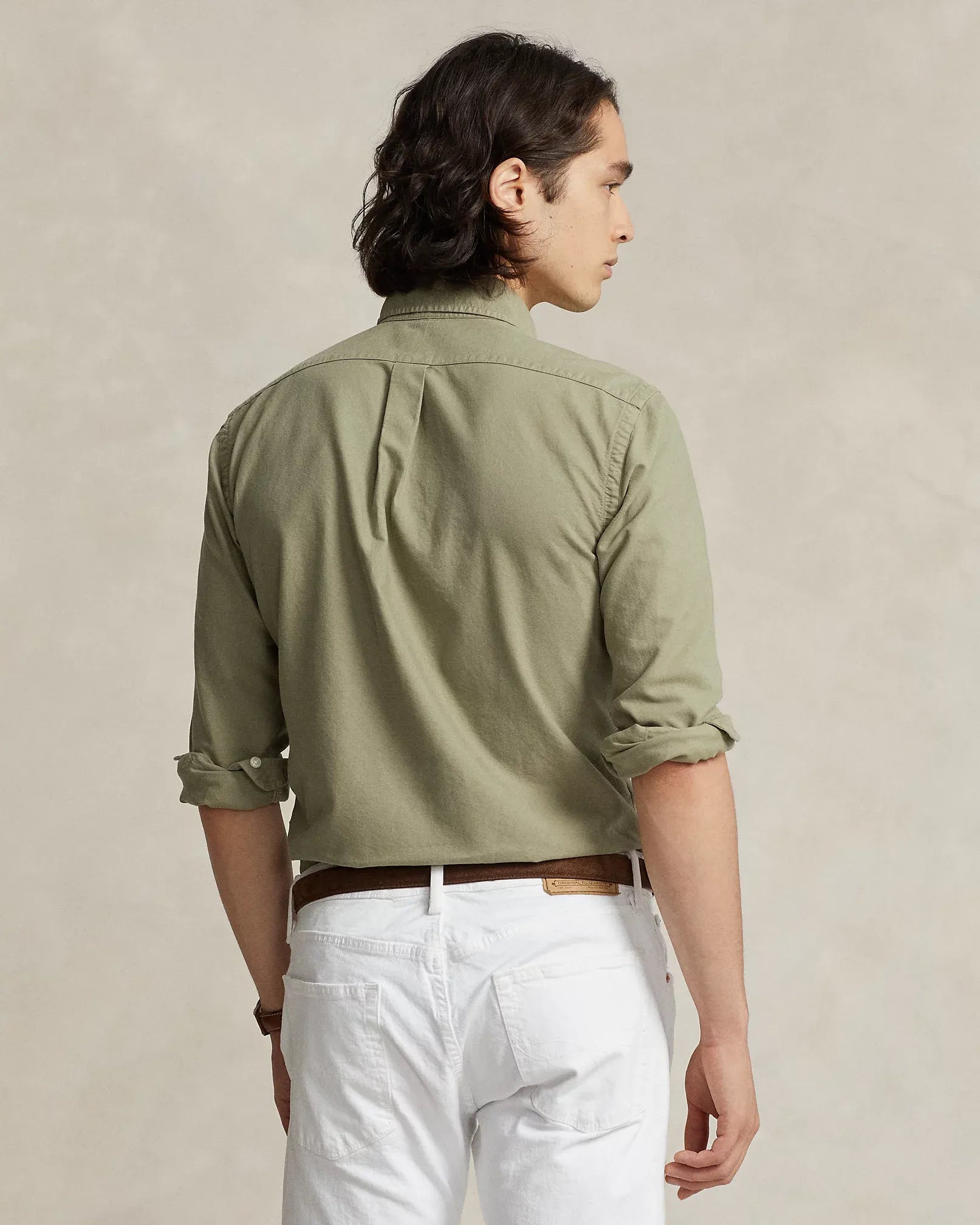 Classic Fit Garment-Dyed Oxford Shirt (Sage Green)