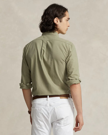 Classic Fit Garment-Dyed Oxford Shirt (Sage Green)