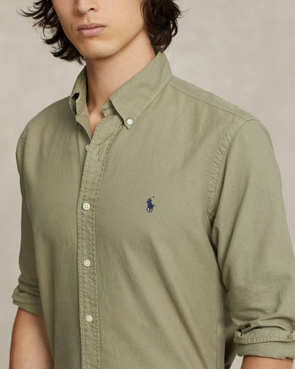 Classic Fit Garment-Dyed Oxford Shirt (Sage Green)
