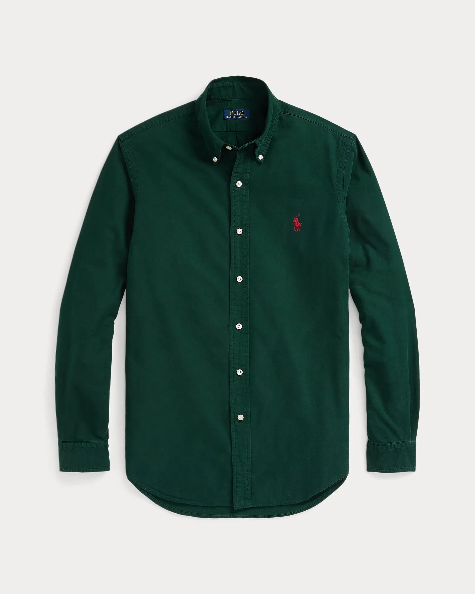Classic Fit Garment-Dyed Oxford Shirt (Moss Agate)