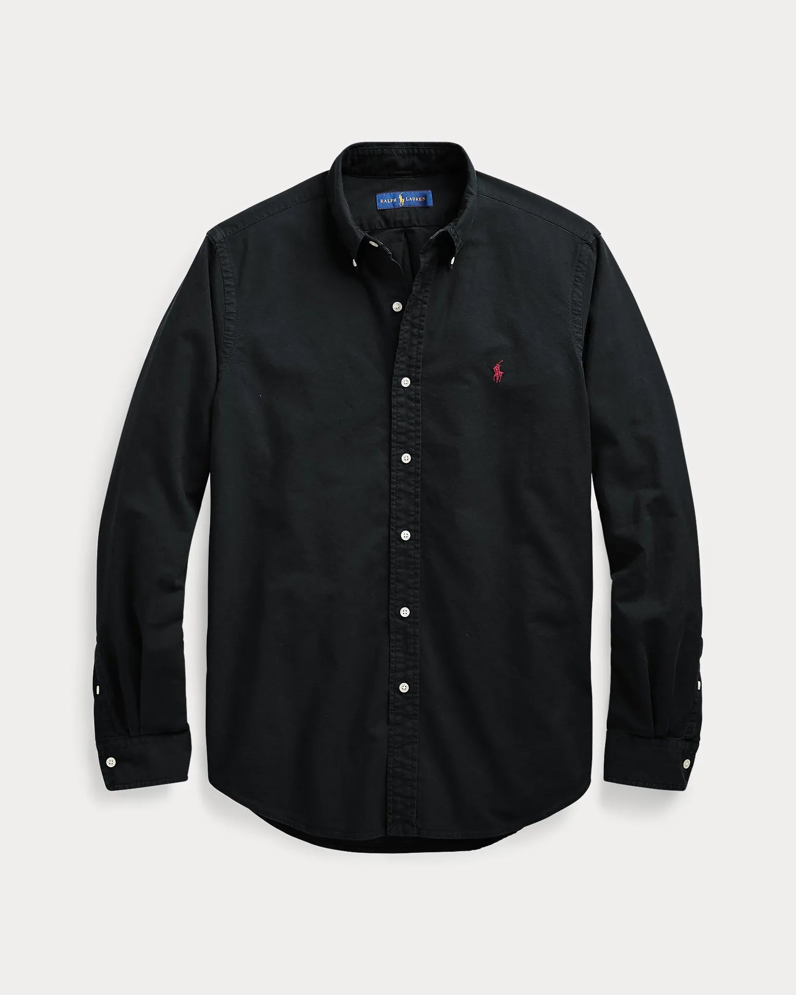 Classic Fit Garment-Dyed Oxford Shirt (Polo Black)