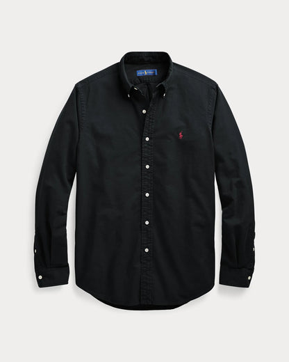 Classic Fit Garment-Dyed Oxford Shirt (Polo Black)