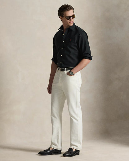 Classic Fit Garment-Dyed Oxford Shirt (Polo Black)