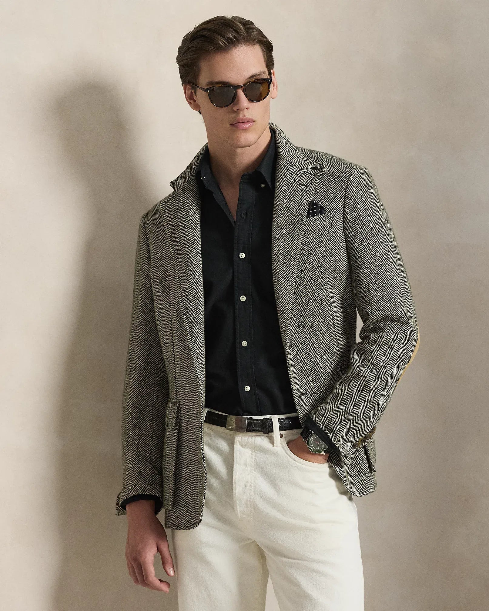 Classic Fit Garment-Dyed Oxford Shirt (Polo Black)