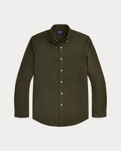 Classic Fit Garment-Dyed Oxford Shirt (Estate Olive)
