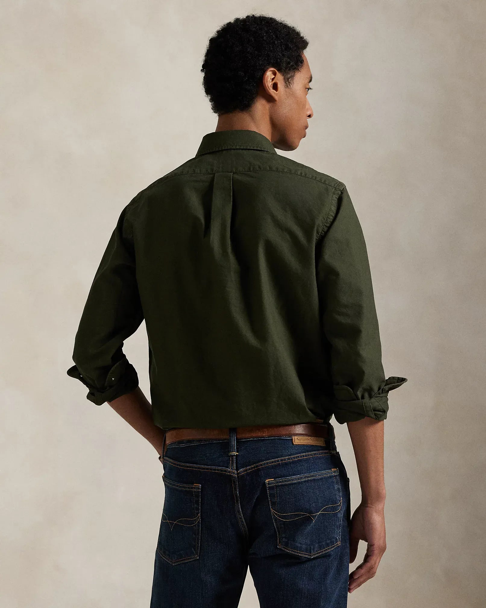 Classic Fit Garment-Dyed Oxford Shirt (Estate Olive)