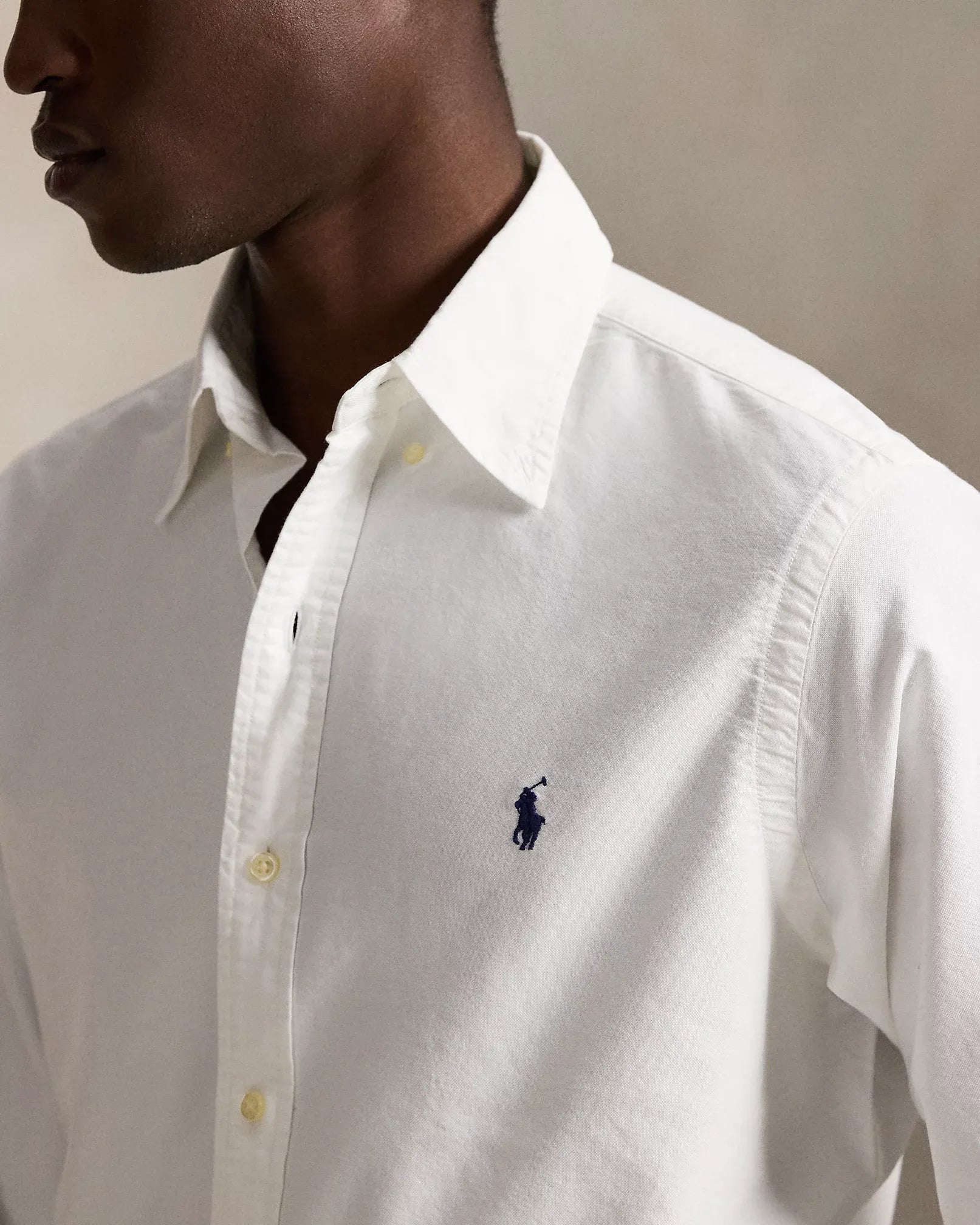 Classic Fit Garment-Dyed Oxford Shirt (White)