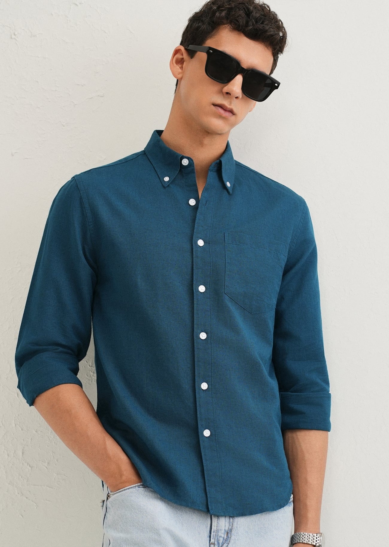 Linen Blend (Teal Blue)
