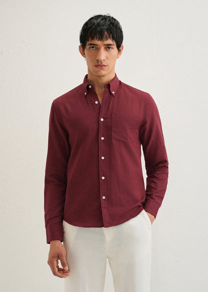 Linen Blend (Berry Red)