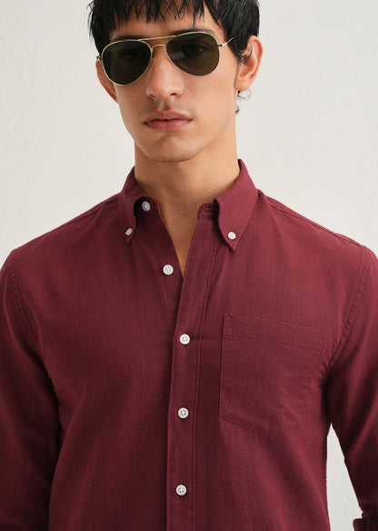 Linen Blend (Berry Red)