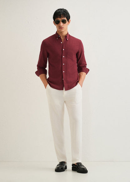 Linen Blend (Berry Red)