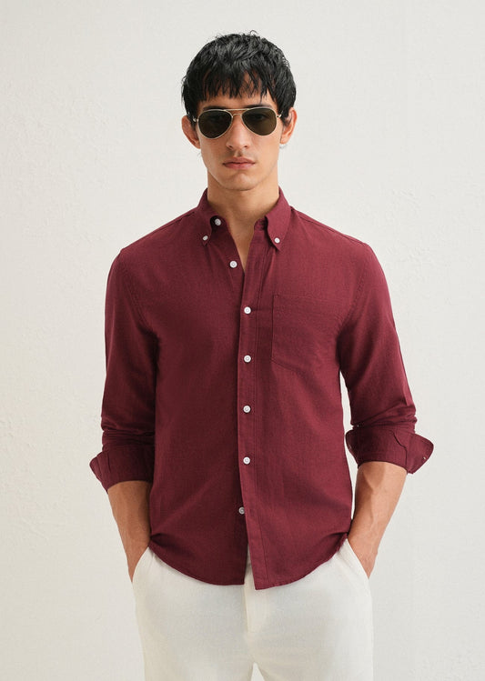 Linen Blend (Berry Red)