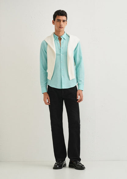 Linen Blend (Sea Blue)