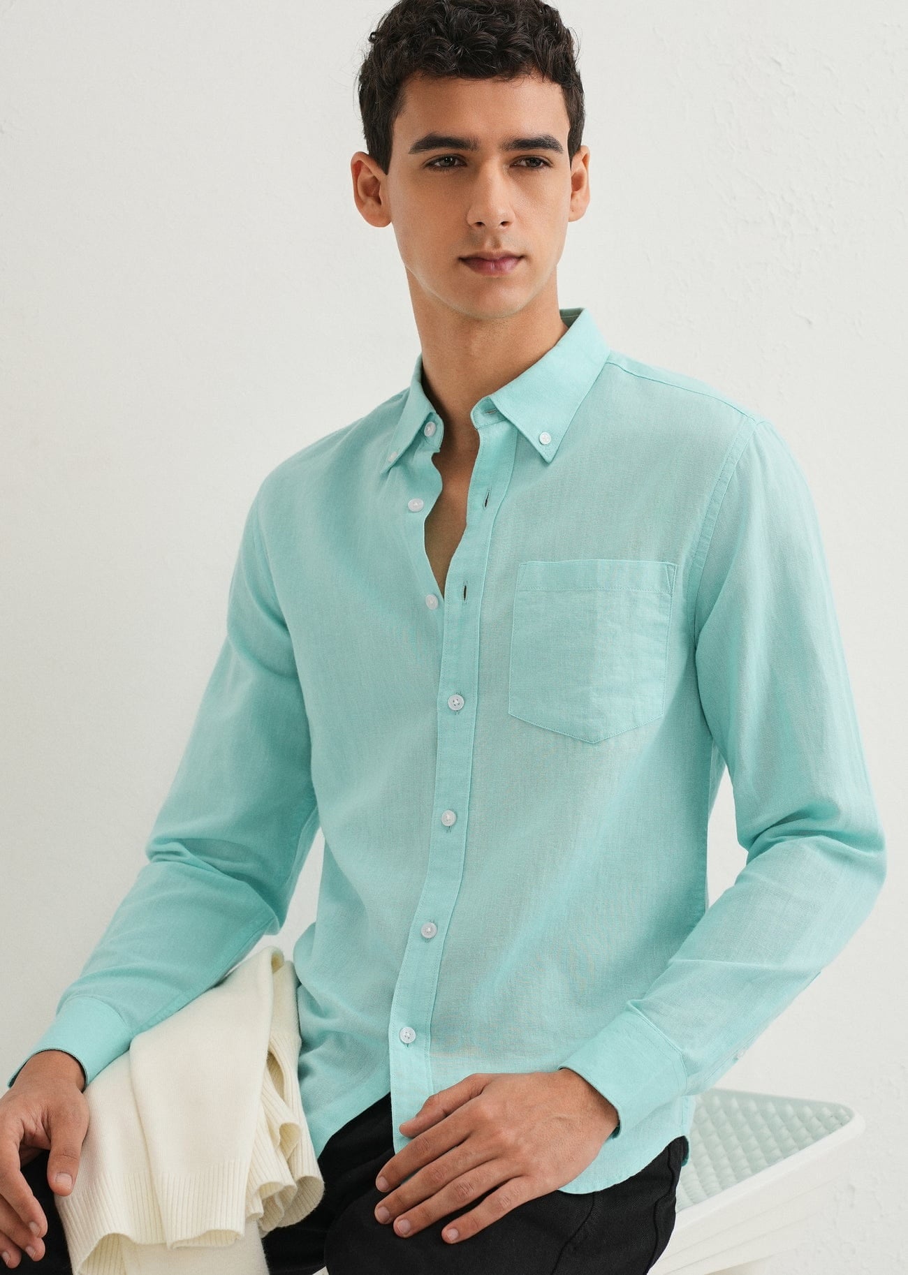 Linen Blend (Sea Blue)