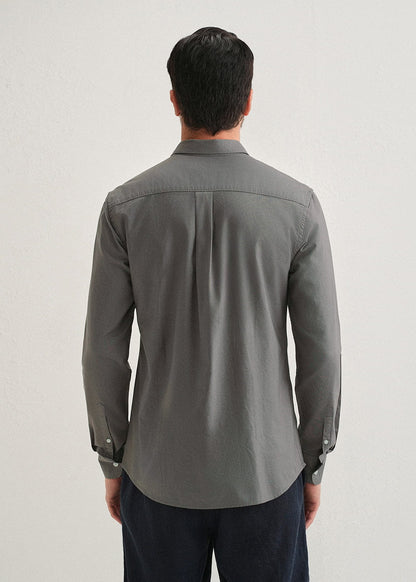 Classic Fit Garment-Dyed Oxford Shirt (Perfect Grey)