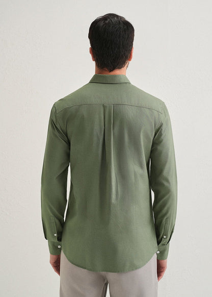 Classic Fit Garment-Dyed Oxford Shirt (Sage Green)