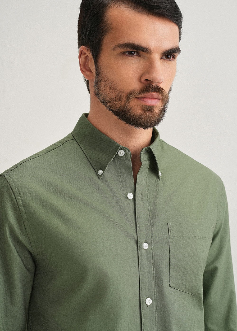 Classic Fit Garment-Dyed Oxford Shirt (Sage Green)