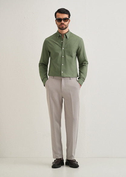 Classic Fit Garment-Dyed Oxford Shirt (Sage Green)