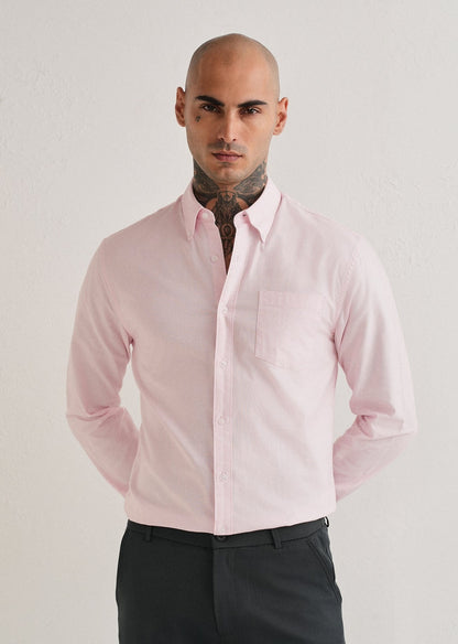 Classic Fit Garment-Dyed Oxford Shirt (Caramel Pink)