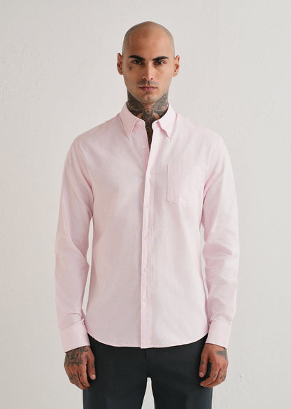 Classic Fit Garment-Dyed Oxford Shirt (Caramel Pink)