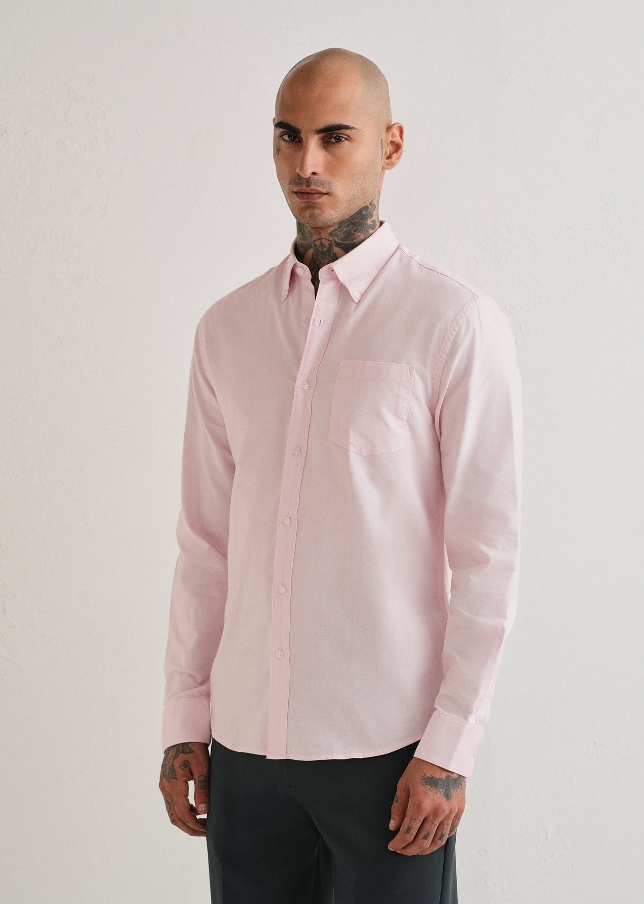 Classic Fit Garment-Dyed Oxford Shirt (Caramel Pink)