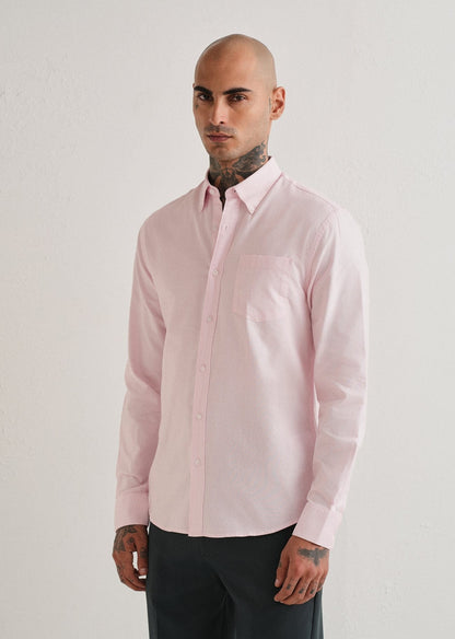 Classic Fit Garment-Dyed Oxford Shirt (Caramel Pink)