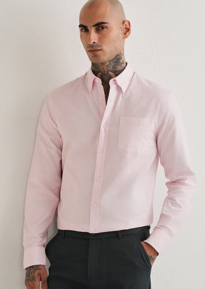 Classic Fit Garment-Dyed Oxford Shirt (Caramel Pink)