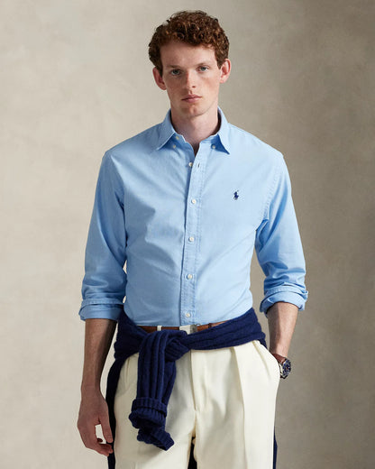 Classic Fit Garment-Dyed Oxford Shirt (Baby Blue)