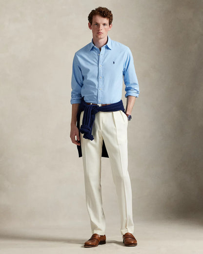 Classic Fit Garment-Dyed Oxford Shirt (Baby Blue)
