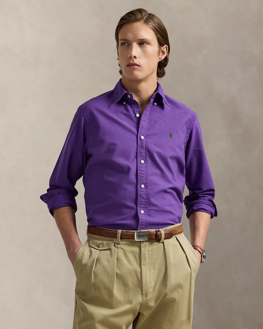 Classic Fit Garment-Dyed Oxford Shirt (Cabana Purple)