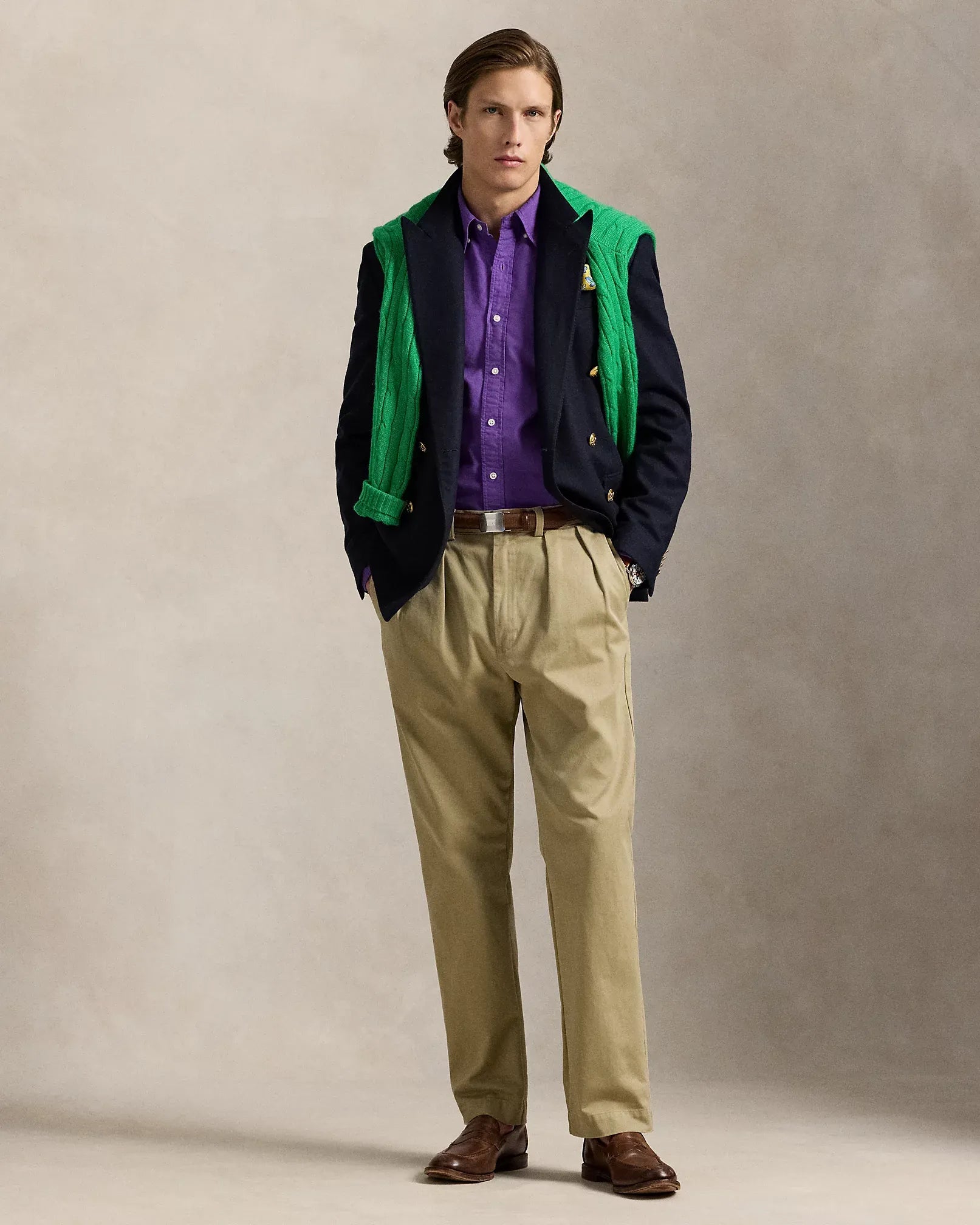 Classic Fit Garment-Dyed Oxford Shirt (Cabana Purple)