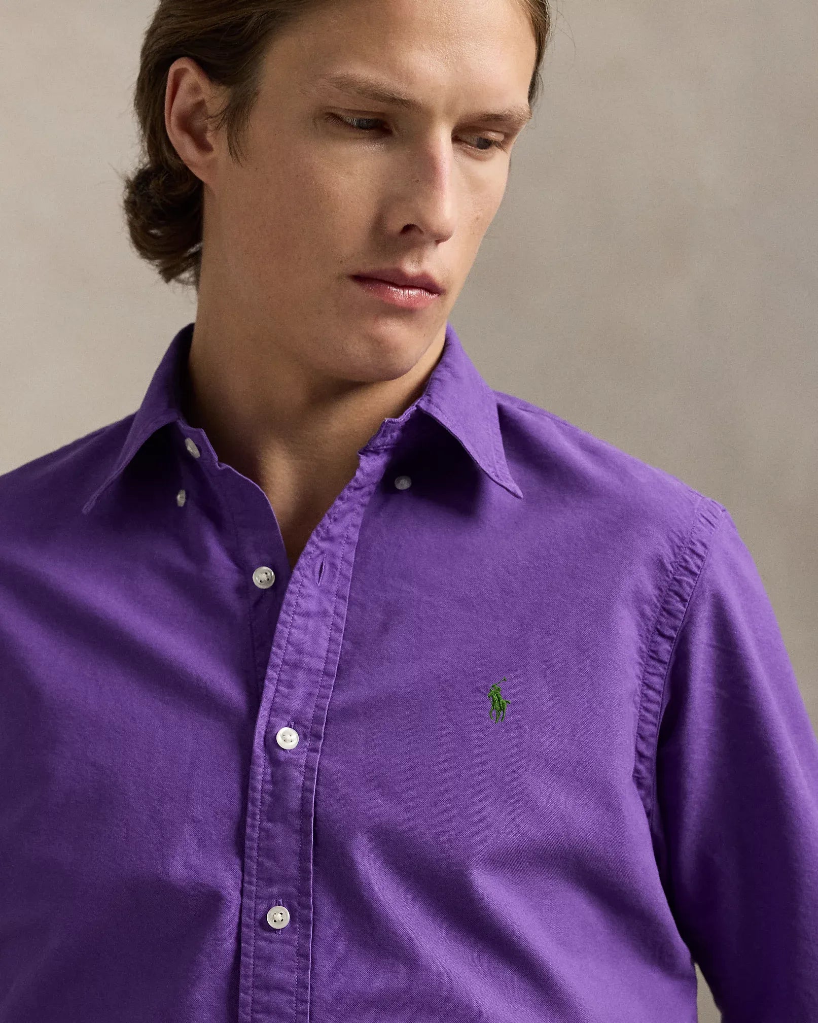 Classic Fit Garment-Dyed Oxford Shirt (Cabana Purple)