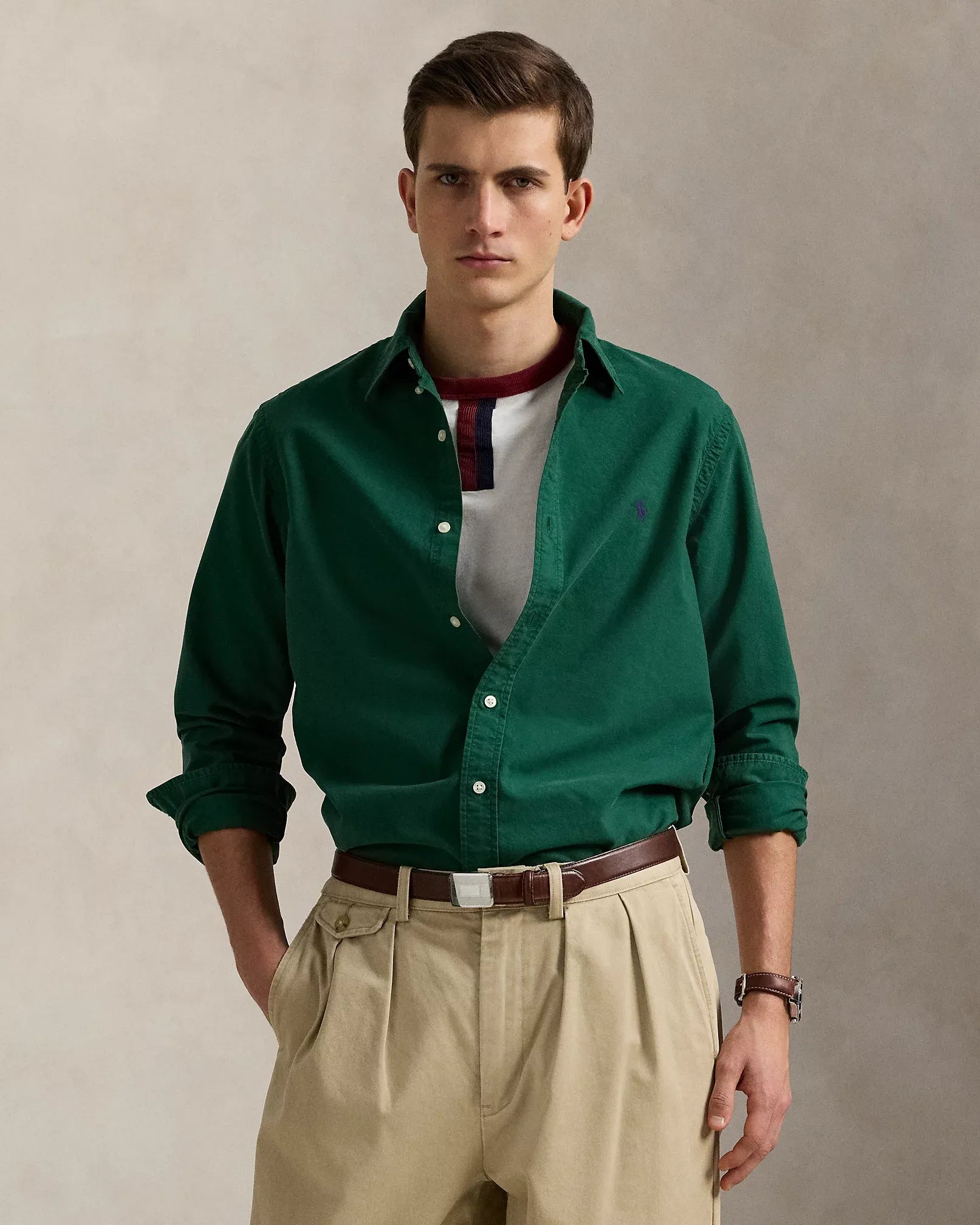 Classic Fit Garment-Dyed Oxford Shirt (New Forest)