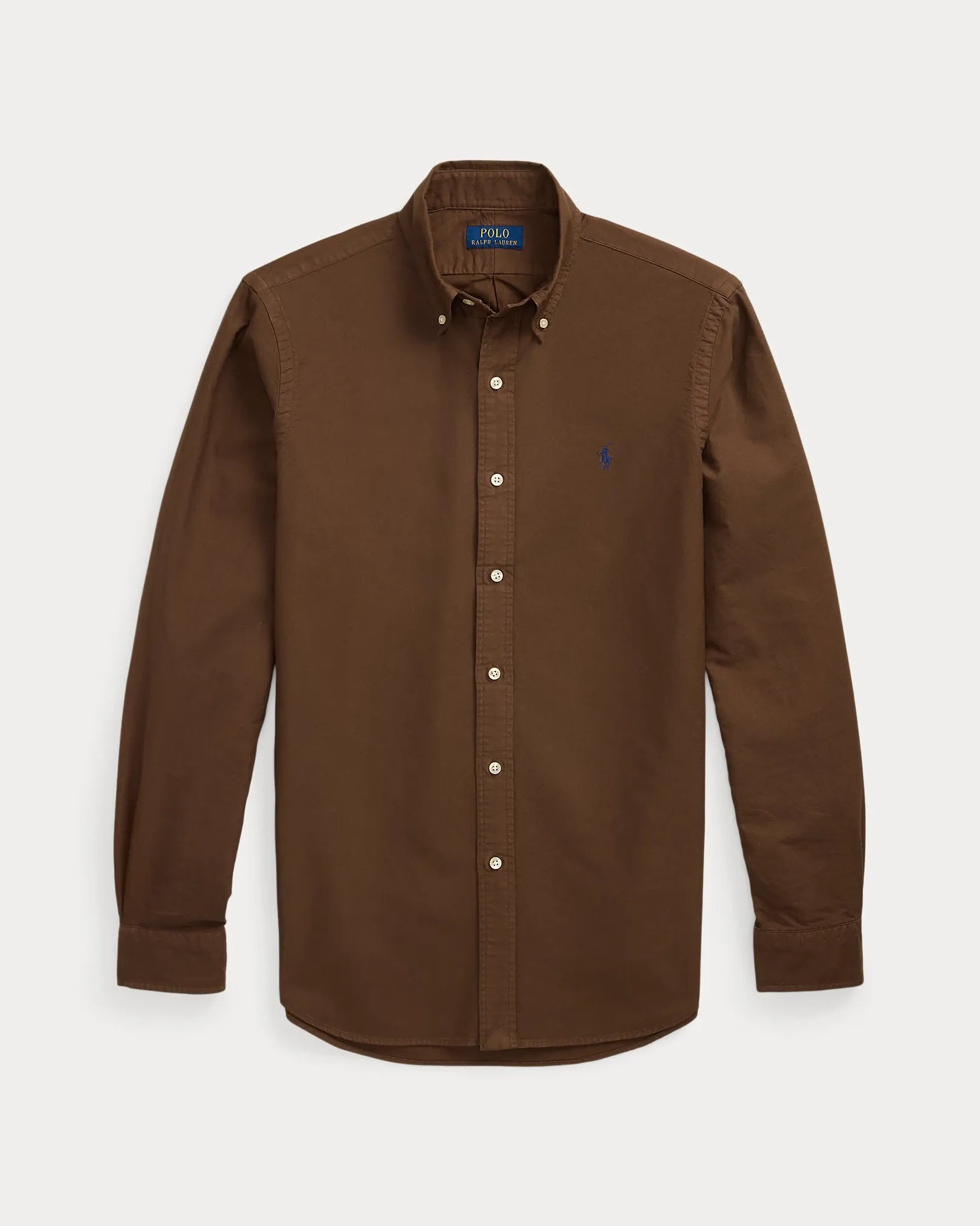 Classic Fit Garment-Dyed Oxford Shirt (Chocolate Mousse)