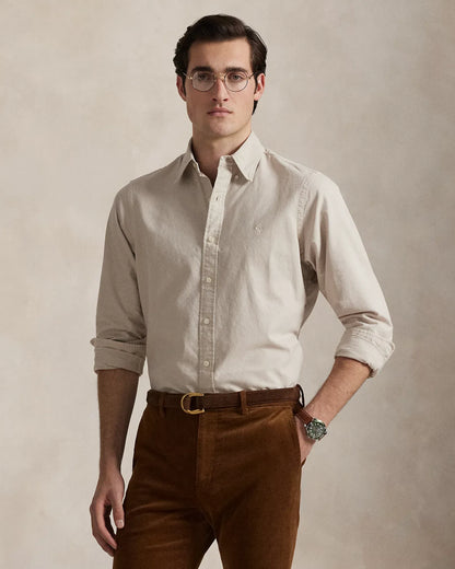 Classic Fit Garment-Dyed Oxford Shirt (Stoneware Grey)