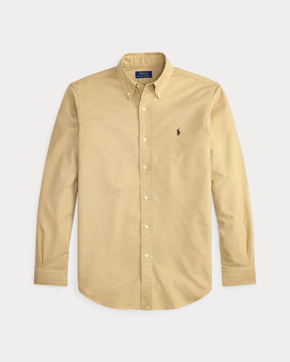 Classic Fit Garment-Dyed Oxford Shirt (Coastal Beige)