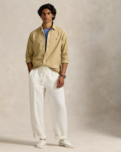 Classic Fit Garment-Dyed Oxford Shirt (Coastal Beige)