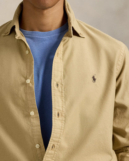 Classic Fit Garment-Dyed Oxford Shirt (Coastal Beige)