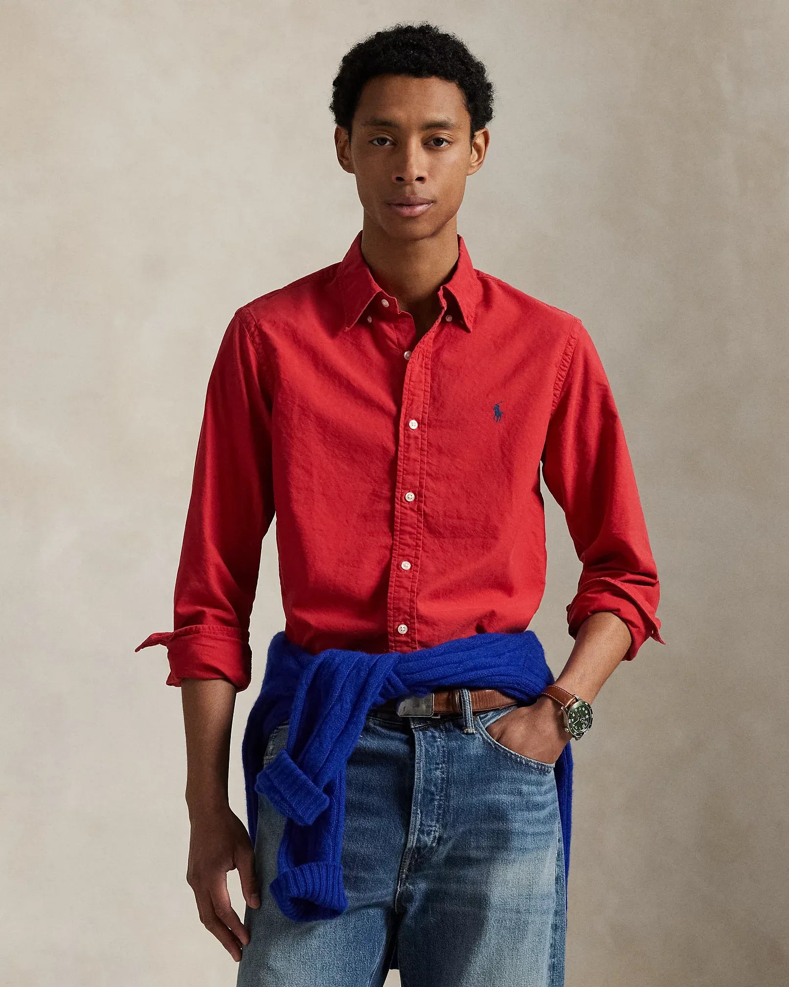 Classic Fit Garment-Dyed Oxford Shirt (New Brick)