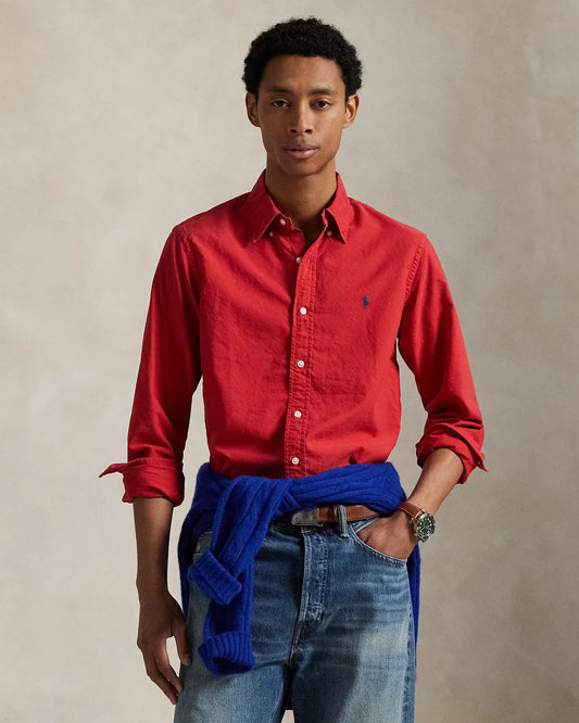 Classic Fit Garment-Dyed Oxford Shirt (New Brick)