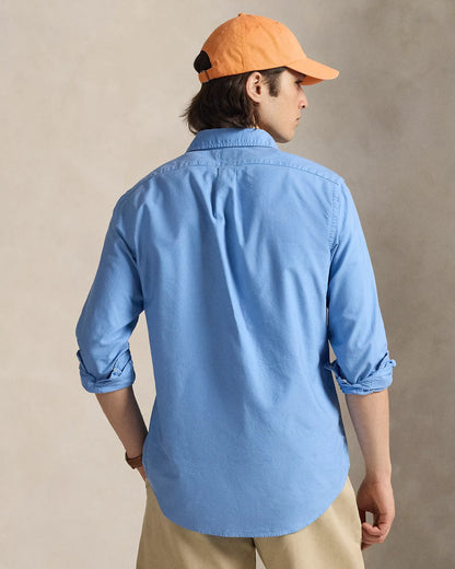 Classic Fit Garment-Dyed Oxford Shirt (Bristol Blue)