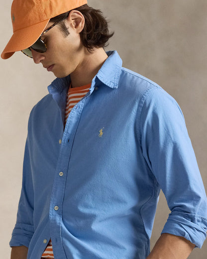 Classic Fit Garment-Dyed Oxford Shirt (Bristol Blue)