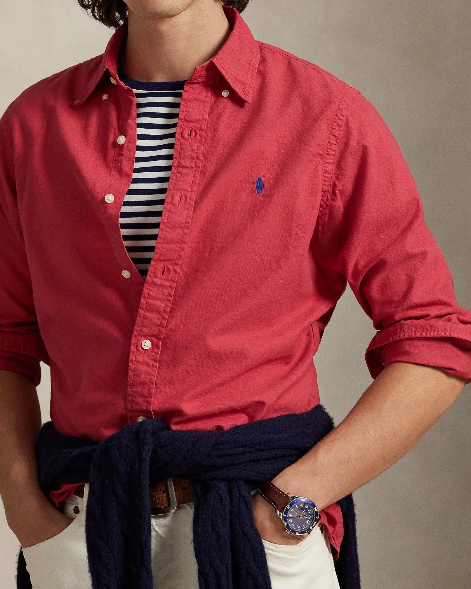 Classic Fit Garment-Dyed Oxford Shirt (Nantucket Red)