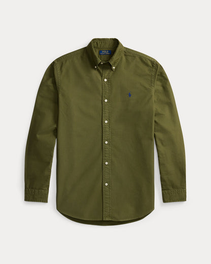 Classic Fit Garment-Dyed Oxford Shirt (New Olive)