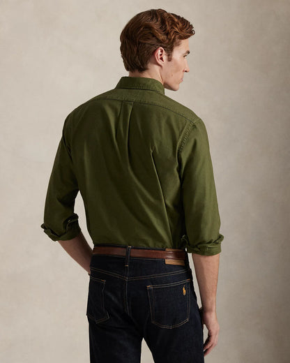 Classic Fit Garment-Dyed Oxford Shirt (New Olive)